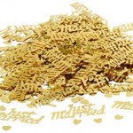 Just Married Confetti Gold