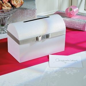 Silver Bow Wedding Post Box