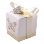 Ivory Laser Cut Butterfly Favour Box